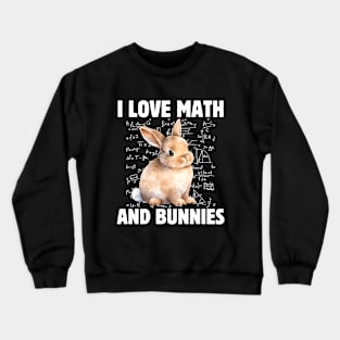 I Love Math And Bunnies, funny Easter Design Crewneck Sweatshirt